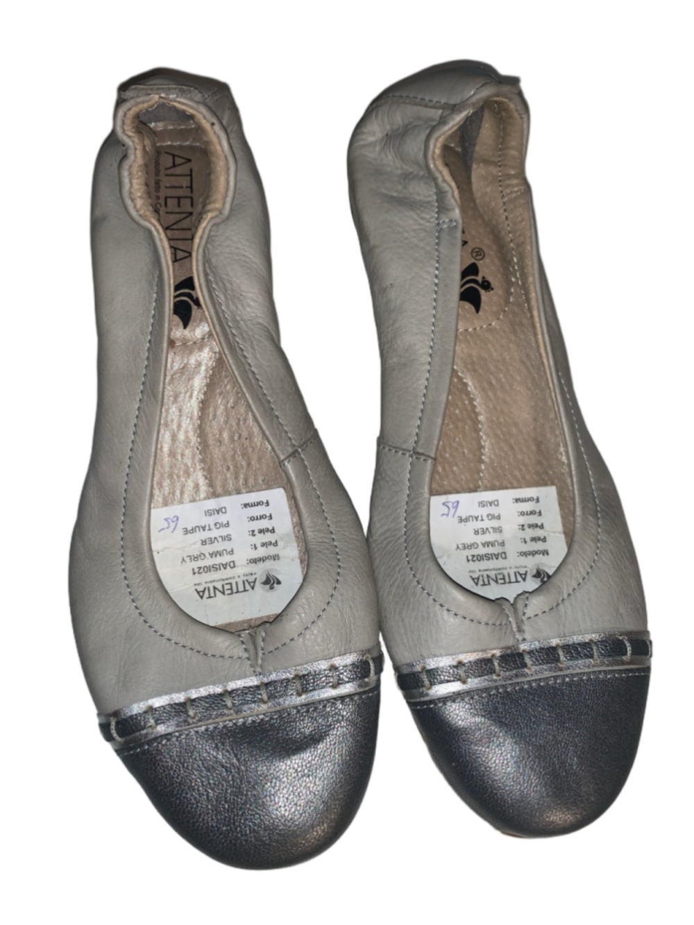 Women's Attenta Grey and Silver Ballet heals